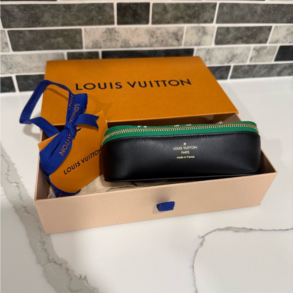 Louis Vuitton Black and Green Sunglasses Case